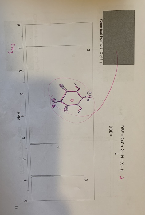 DBE = 2xC + 2 + N-X-H 2 DBE = Chemical Formula: C12H18 CH3 eta