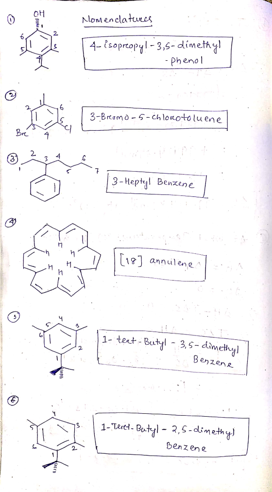 o De resource Nomenclatures 2 6 5 4- isopreopy! - 3,5-dimethyl - Phenol 6 3-Bromo-5-chlorotoluene Bre 2 3 3 6 5 3 - Heptyl Be