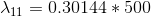 \lambda _{11}=0.30144*500