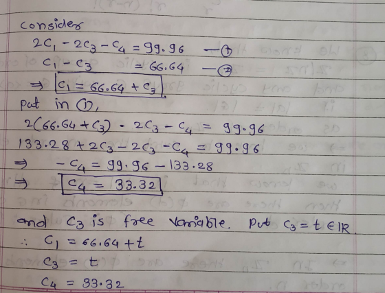 COnsiders 2C1-203-C499.96 6G.64 C=66.64 Put in 2C66.64C3) 133.28 t2C3-2 -C 99.96 -C4-99.9 -133.28 23-C4 99.96 33.32 foee Narn