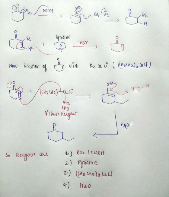 NAOH -HBX N- Now of a with Ra cu ni l (CH3 CH2)2 Cuti) P + / (CH3 H2) Culi HO-H HA CH3 Gillman Reagent 50 Reagents are 1.) B8