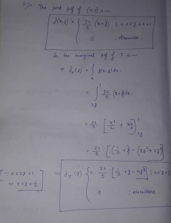 The jaint (x)i 2 x+d 42d4x61. ;ot herusise So, the marg inal b Yis 2& 24 2d -4 [6-9-6043 5 24 5 ; ekewhere