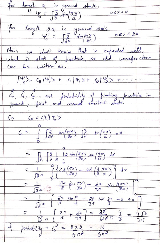 for length a, in ground state, Ona son/ana for dength ga, in ground state - Yo sin pense O21224 Now, we dont know that in ex