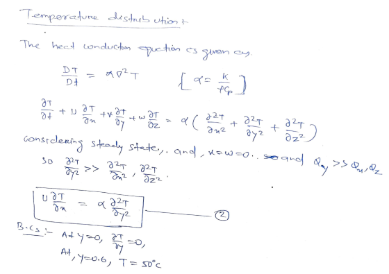 Temperature distribution: The heat conducton quation is given an. DT DI ao?T Dt { a = 1 1 1 ат at + u a T tv at an oy DT OZ 2