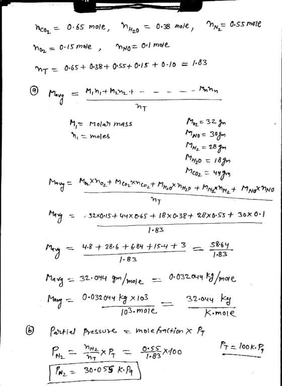 neon = 0.65 mole, nel = 0.38 mole, N = 0.55 more moz = 0.15 mole , nuo 0.1 mole ът - 0-6s+ 0-38 + Oss+ 0-+ 0-10 = 1.83 9 - м,