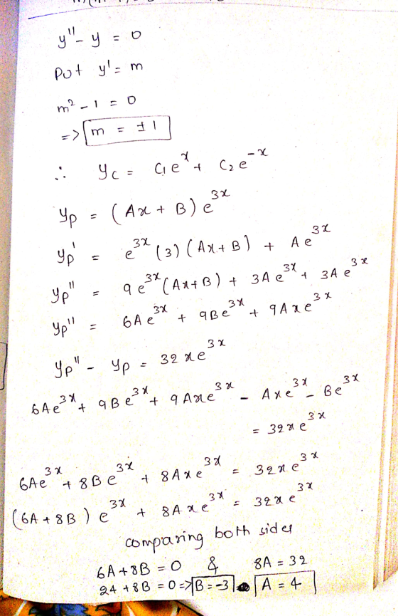 у. y = 0 Put y=m +2 1 => | m {m - 11 х Ciet Ce . Ус = Зх. Ур (A + в) 31 3 Ае Yp у 31 е с (3) ( Axв) е* (A4 в) + ЗА 1, 3А е