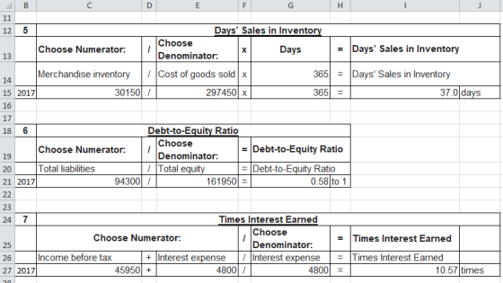 E Days Days Sales in Inventory Days Sales in Inventory Choose Choose Numerator: Denominator: Merchandise inventory Cost of