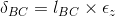\delta_{BC} = l_{BC} \times \epsilon_z