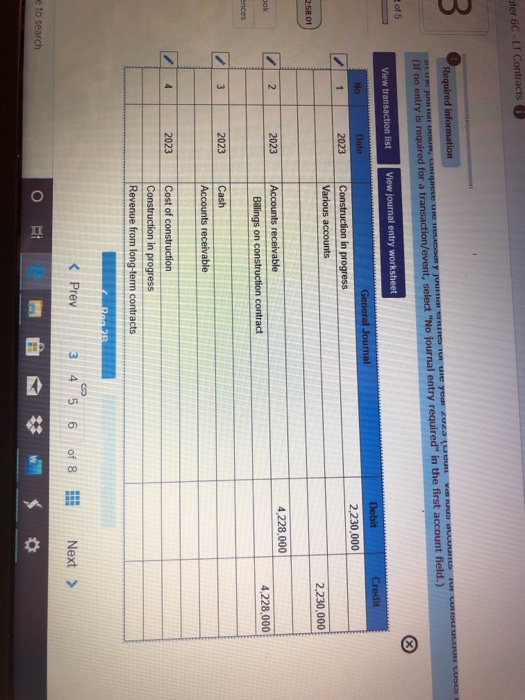 Her 6C - LT Contracts Required information U JU U RELY JUSTRU ES REVO LUDUR no entry is required for a transaction/event, sel