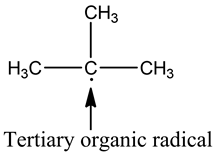 CH
H3C—C—
CH3
Tertiary organic radical