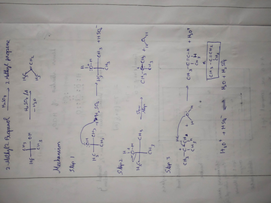2 Huthuyk prapene 2Mithy2 Prqanot CH3 Meehanism day s HO H days CH3 CH3 wIMCI + HoT Stop 3 HIE +12 H + 2 CHS |,০ + H5£