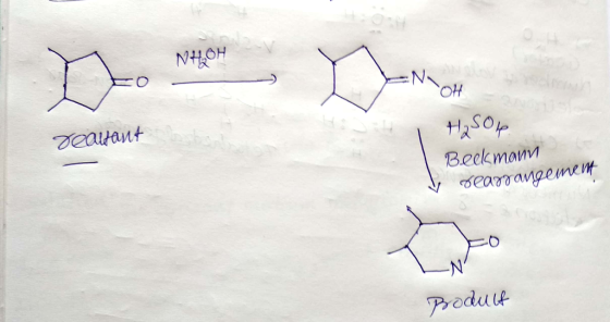 NHOH он H₂SO4 Beckmann geaitant gearrangement Prodult