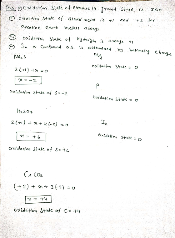 Ans o oxidation State of elements in ground state is zero oxidation State of alkali metal is to and +2 for alkaline earth met
