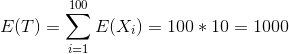 100 E(T) - ΣΕ(Χ.) = 100 και 10 = 1000