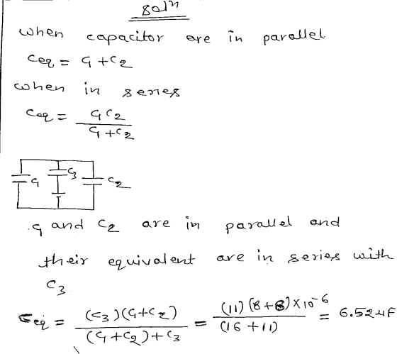 801) are in parallel when capacitor = qtca Сея, cohen in senes Coq = GC2 a+2 G ca and C :9 are in parallel and their equivale