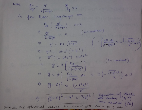Now, IL our У aL sy ху So from Enter- Lagrange egn ( Xtre) - (ka constant) 2 k al KVHYR 1 kx12 If y12 ax du 1 and 2 ya ka yz