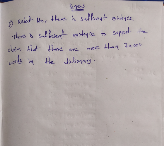 Page 3 - Rejat Ho, there is sufficient evidence There is sufficient evidence to support the claim that there are more than 70