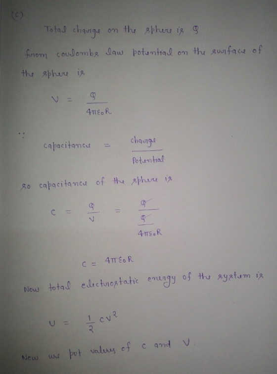 Total chauge om the sthuu is g 4TTEoR Now total electu10,8 tatic enudy of th』,8yatum ,8