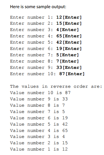 Here is some sample output Enter number 1 12 [Ente