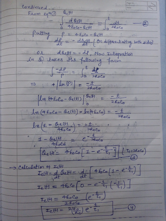 Page No.: YOUVA Date: 2Roco continued From en lett I dach at 0 48oCo-Oetti Jo zroco Putting p = 4 kolo - det it of = - dolny