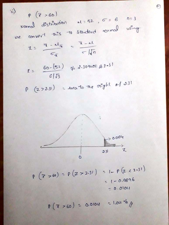 ti) P Y 60) ormot distribution :52, c:8 n: 3 we convert ths -to $ta-dard nor mao usmcr 叹_nU 60-(s) O oiOL (-0.9896