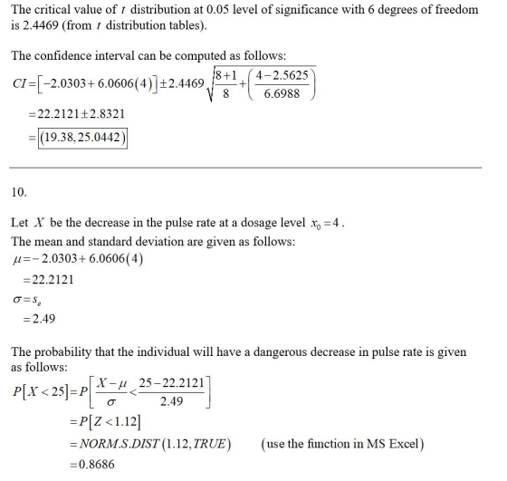 The critical value of t distribution at 0.05 level of significance with 6 degrees of freedom is 2.4469 (from t distribution t