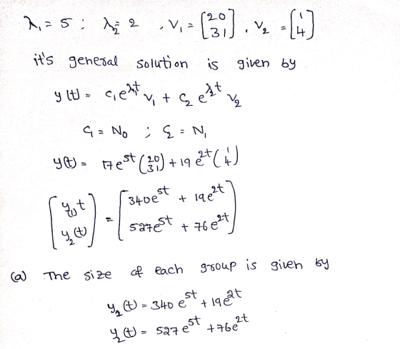 3 Ma 2,25: 12 V-30). v-() its general solution is given by y t = centut q est uz - G= No ; G=N, y@) - test (39) +19 é() ryst