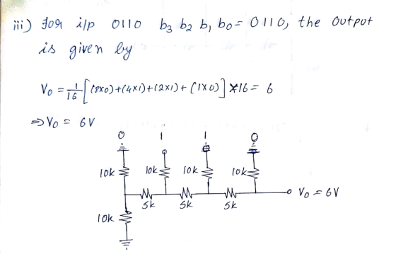 iii) 30% İlP 0110 b3 b2 b) bo-0110, the Output is given ey 0 16 okok 5k 5k 5k ok