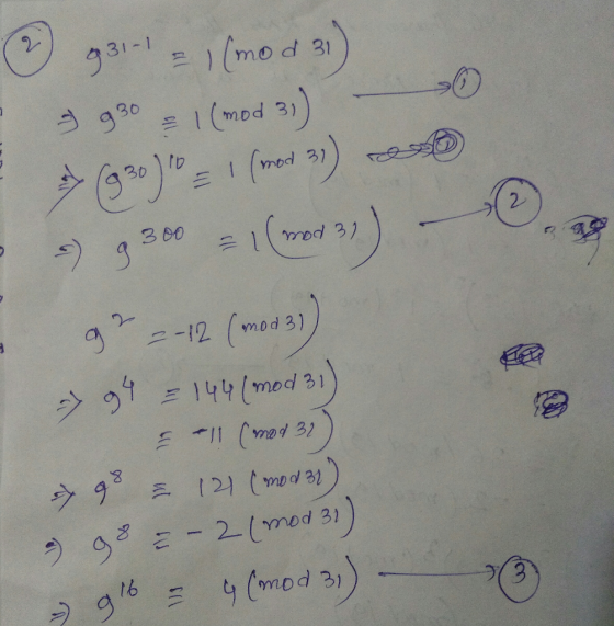 9 31-1 930 (mod 3) .f*)to E (med a) nees:@) 3 00 r- mod 3) y(med 31 8 2 (mod 32 tb