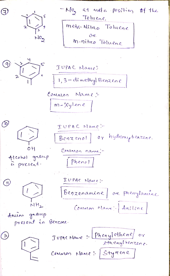 7 5 Ho at mata position at the Toluene. meta-Nitro Toluene 2 Mog m-nitro Toluene 4 9 5 TUPAC Name! 2 1,3-dimethyl Benzene Com