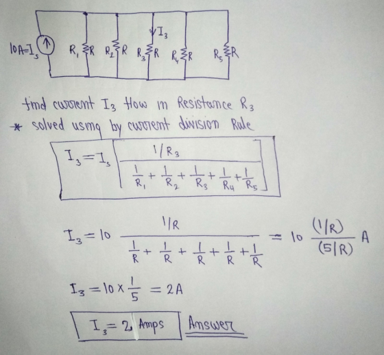 III, 10A-I, R&R RR RR RR R&R tind current Is How in Resistance R3 * solved using by current division Rule 1/R₂ R3 Rul le -- =
