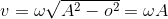v= \omega\sqrt{A^2-o^2}=\omega A