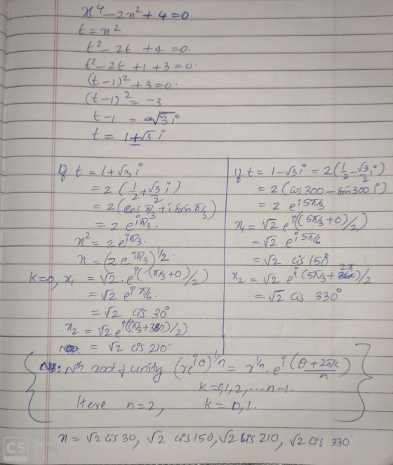 x4_2n²+4=0 t=n2 t? 2t +4 =0. t²_2t +1+3=0. (t-1)2 +3=0. (t-12-3 t- t = 14 2 = 2 (eas potisnih) Iz t = 1 + 3 i If t= 1-31 = 2(