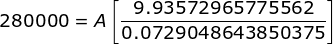 280000 = A 9.93572965775562 0.0729048643850375
