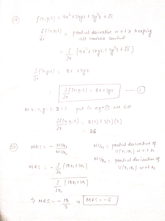 6 flasy, z) = 42 ² + 3y2 + 2y z + 2 Sflary,2) partial derivative wrta keeping all variable construit = $ 142°4 2942 4 ng®2 +