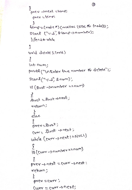 void Setete vod) printf( (nEater the number or detete, returl elac