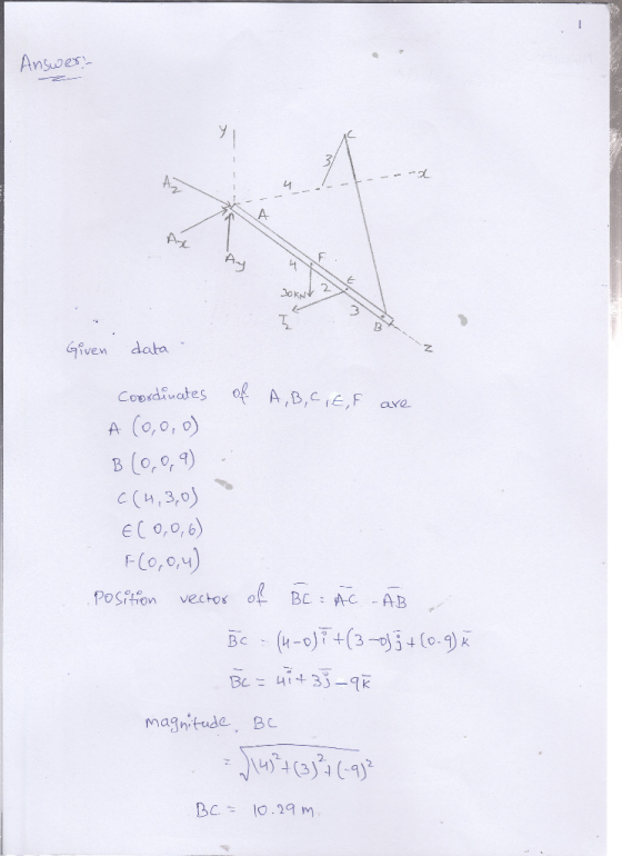 Answes Lt A. 2 2 iven data A 0, O o E C o,0, 6) magntude, B