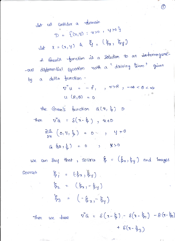 let us consider a domain Do {(31,4): 230., 4704 chet x = (2, 4) & & Caze, ky 2 A Greens function is a solution to an inhomog