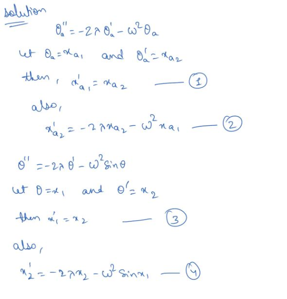 solution 0. =-200-w²Oa let oa da, and daa dar then, dar daz I مجله w²n tay =-2 Anar nai 2 o =-20 0-w²sino et o = and o= n2