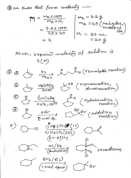 ® are know that from malarity - M = W2X1000 - Maxw, 3.2 X1000 40 x 20 =4 l wg = 3:29 I mq = 40 (molecular Curight of sa) 1-20