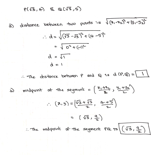 PT3, A) & a(55,5) a distance between two points is 501-22²+19,-9.)? : d= √(53-55+ (4-57 50²+(-12 d=u d=1 ... The distance bet
