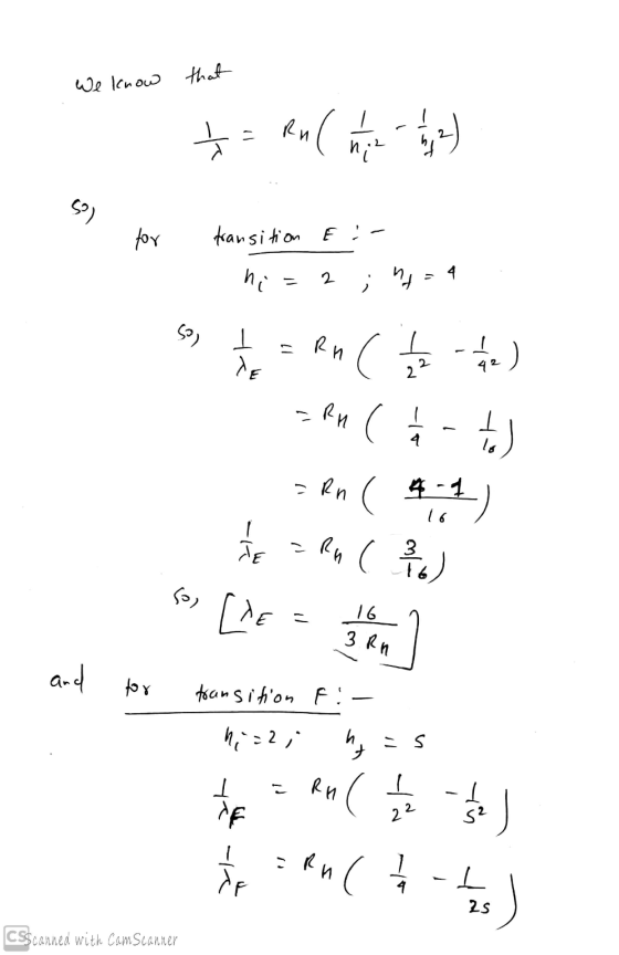 We know that ( 누 Rul ( for transition E:- hi 2. 4 2 ; cs T 매 ㅗ 1 (주) 2 42 매 한 ( 4년 심 = Rn ( - ( ) [ce = 뵮 TE o) 16. 3.RM and