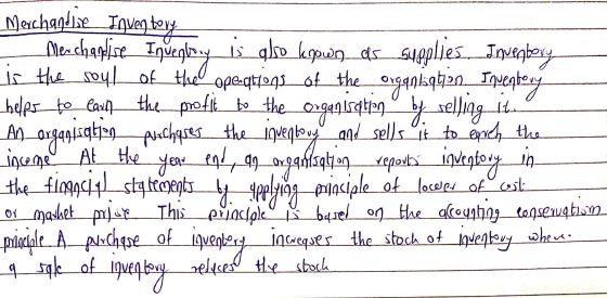 Machgodbe_Inventory Merchandise Invegheny is also known as supplies. Inventory is the soul of the operations of the organisat