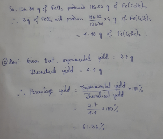 So, 126.74 g of Fella produced 186.02 g of fel Csts) :.39 of fell will produce 186.02 x3 g of Fellsh) - 4.40 g of Felists), 1