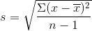 S Σ(x – )2 TV η -1 = 1