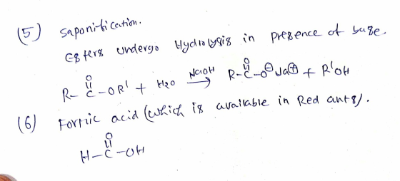 saponification. G8 fer8 undergo Hydrolysis in presence of bage RELORt Heo Nagh Radoo wa@ f Roh Tornic acid (which is availab
