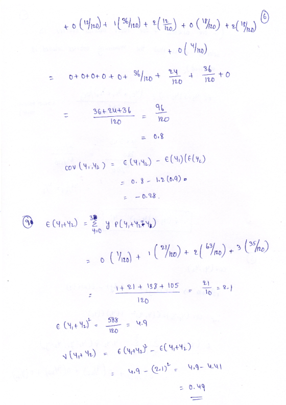 to (140) + 1195hed) + 2 ( ) + 0 ( ho) +214%) e = 0+0+0+0+0+ 36/120 + 4 + iko to = 36+ 20+36 120 36424036 120 = 0.8 cov (4.,