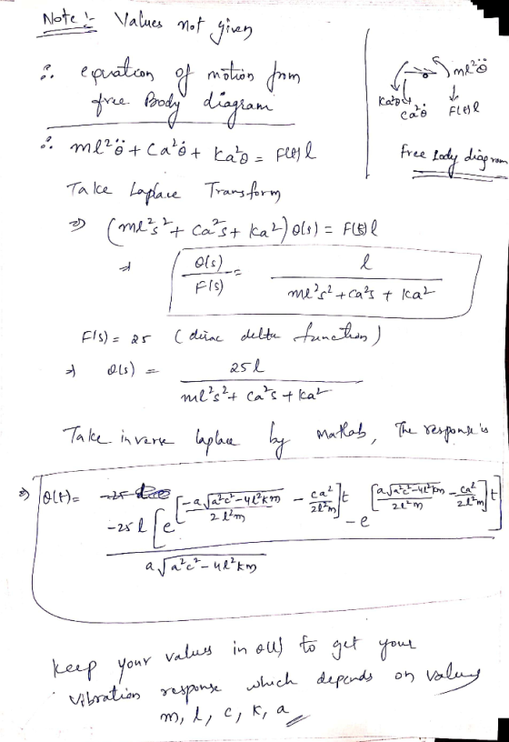 Note & Values not given motion from of ime²o Kazoch cato Flose free lody diago ? equation free Posty diagram i mező + Catót k