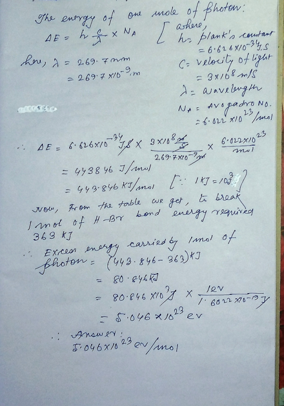m. 269.7 X10 The energy of one more of Photon: SE-LHANA swhere, e hrplanks constant 61626410-245 her, d=269. num. C= velocit