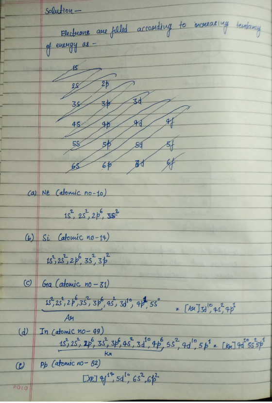 solution- teule tendancy to increasing Electrons are filled according of energy as - 23634 ca) Ne Catomic no-to) L 15², 25²,
